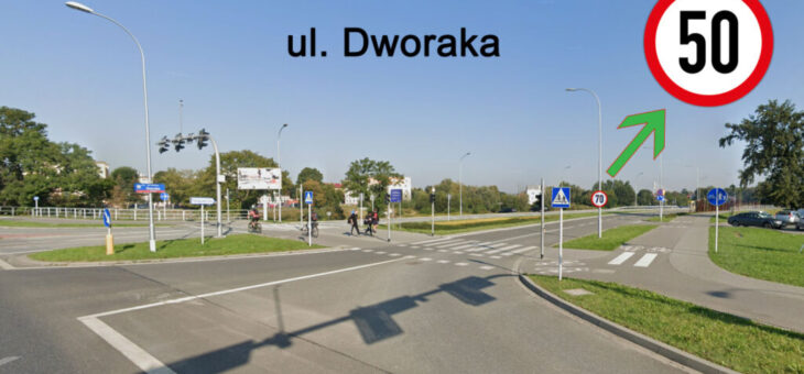 Dworaka – zmniejszenie prędkości z 70km/h do 50km/h